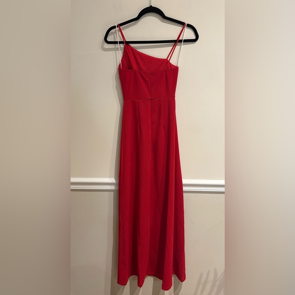 THATS SO FETCH Kira Maxi Dress Red Asymmetrical Neckline NWT 0 - Picture 5 of 9